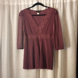 Express lace long sleeve blouse